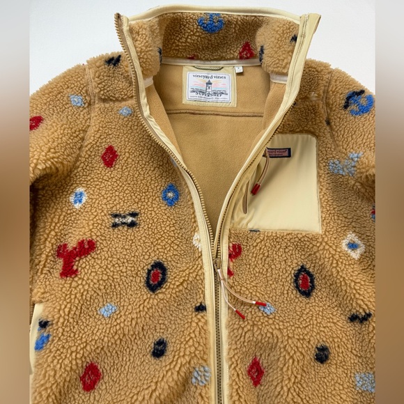 Vineyard Vines Nautical Icons Supershep Teddy Fleece Full Zip Jacket Small - Picture 5 of 12